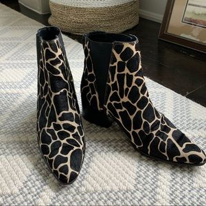 Urban outfitter cow patterned Chelsea boots